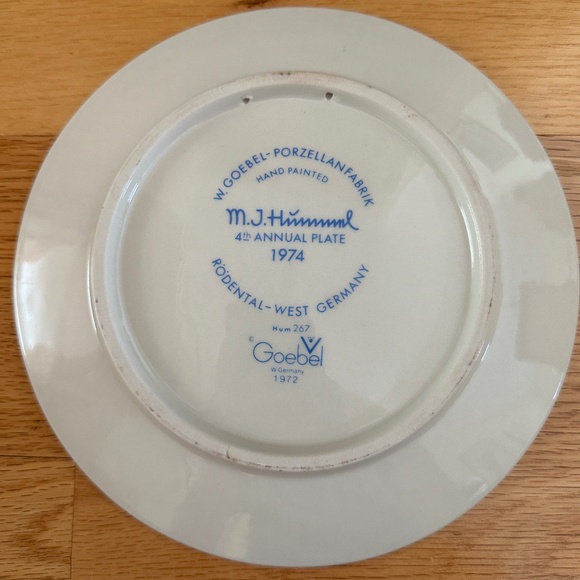 1974 Annual Hummel Plate MJ Hummel Girl with Geese and Box - Picture 6 of 12